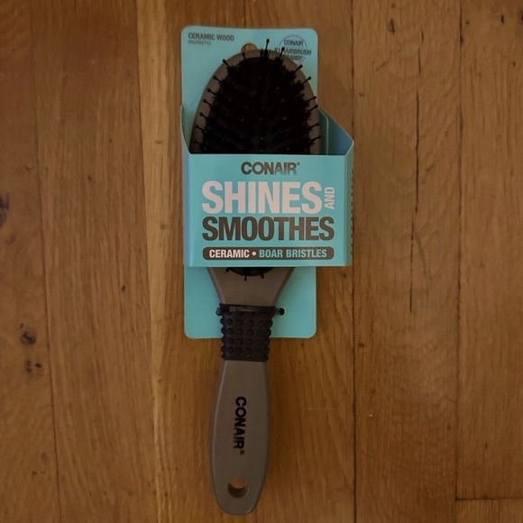 Conair Ceramic Wood Nylon & Boar Bristle Cushion Hair Brush - All Hair - Picture 4 of 4